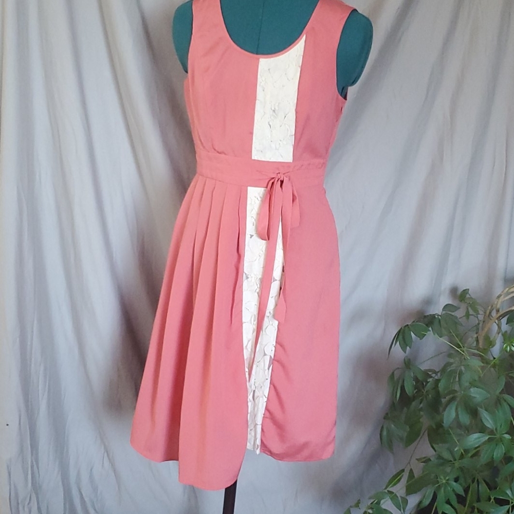 Peach and lace dress